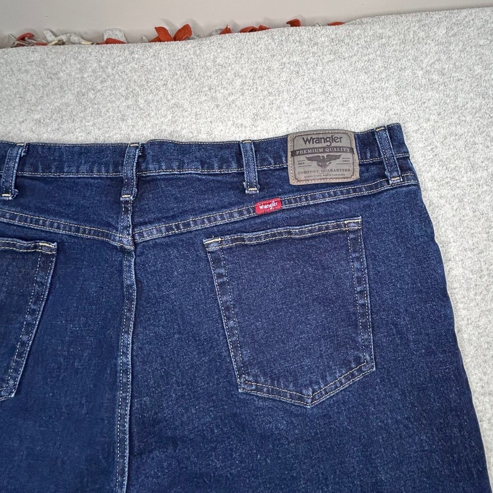 Wrangler Jeans Mens 44x30 Dark‎ Blue Excellent Stretch Denim 1096FXVMF - Picture 5 of 6